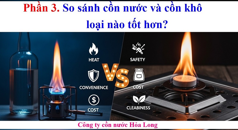 Cồn nước và cồn khô loại nào tốt? So sánh chi tiết & cách chọn phù hợp